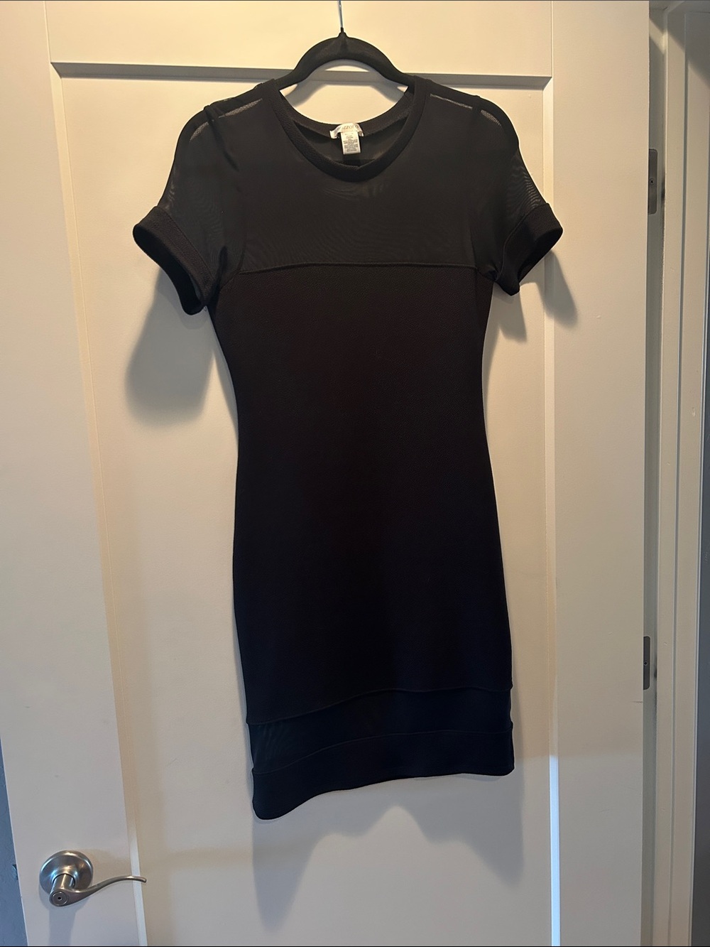 Bozzolo Black Short-Sleeve Knit Mini Dress